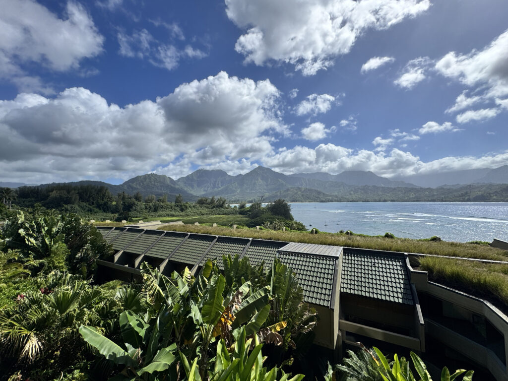 Hanalei Bay and mountain view from 1 Hotel Hanalei Bay balcony