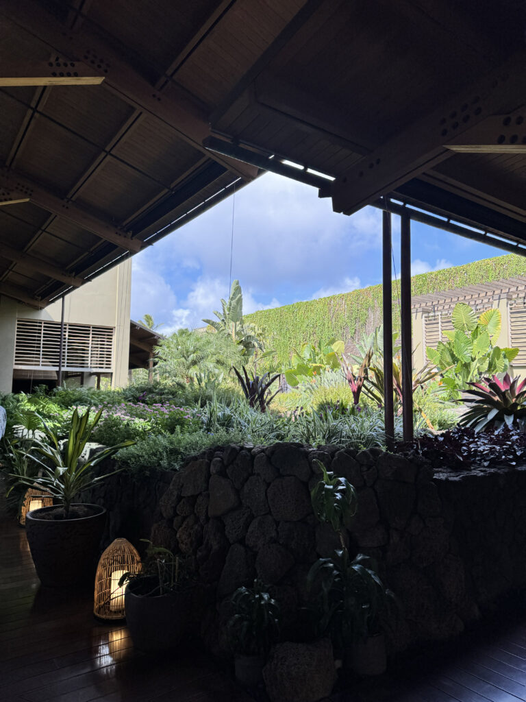 The central atrium of the lobby at 1 Hotel Hanalei Bay